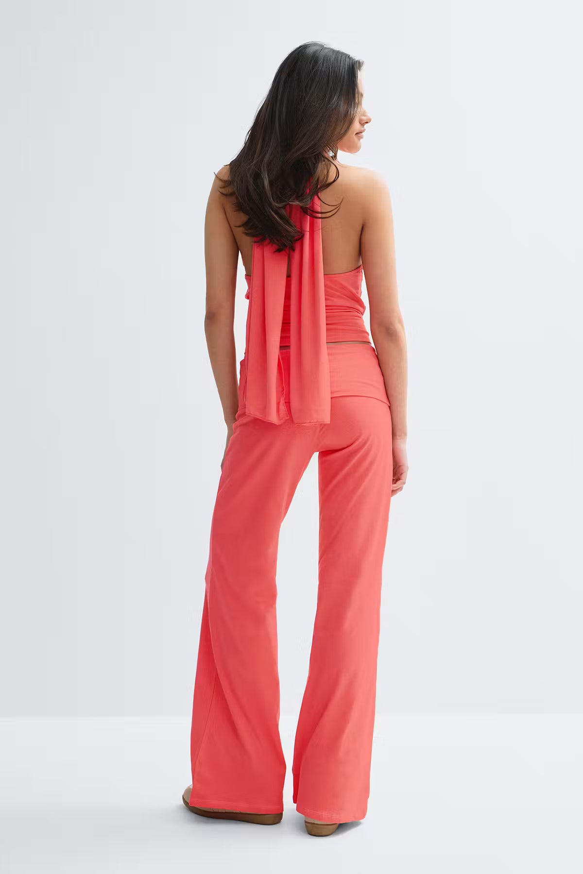Coral Flow Wide Leg Yoga Pants