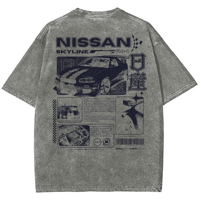 Vintage Skyline Sports Car Graphic Streetwear Tee