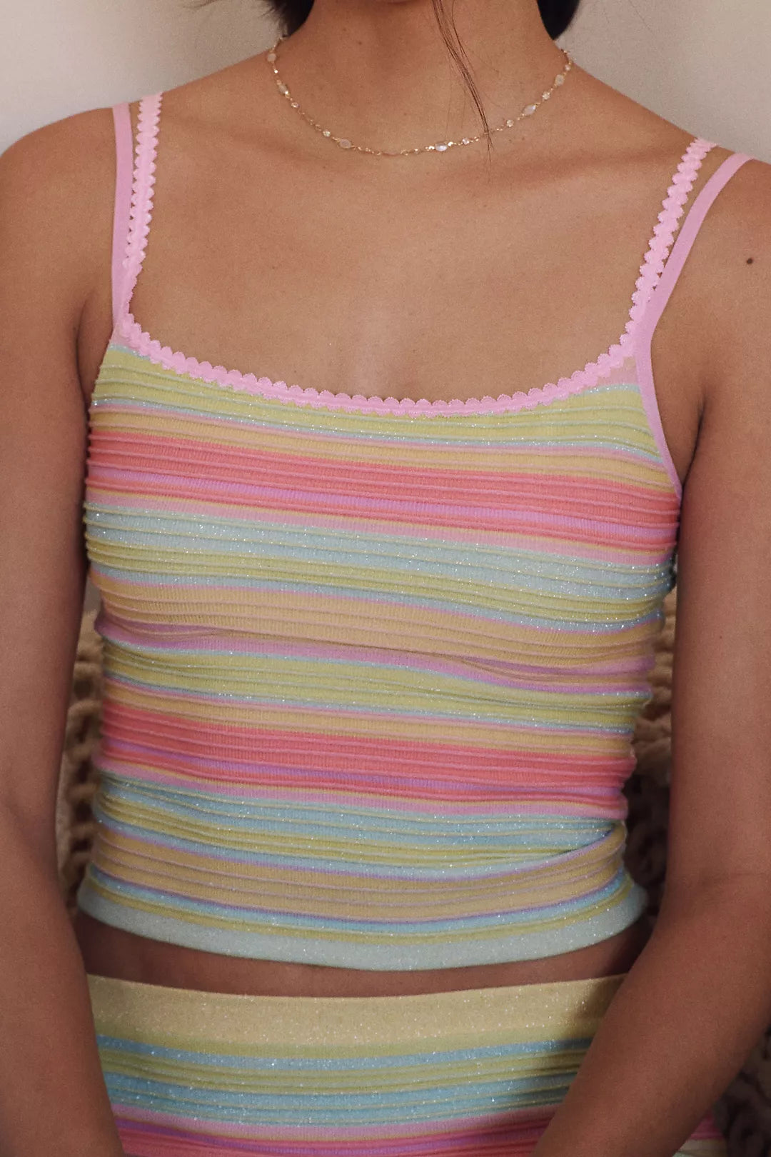 Summer Glow Stripe Knit Tank