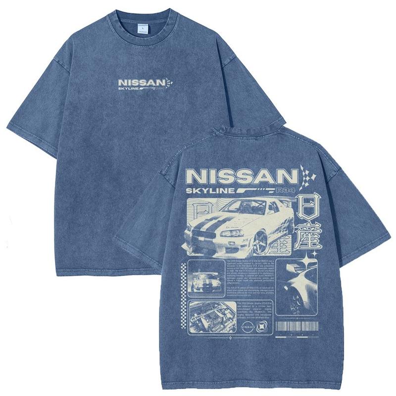 Vintage Skyline Sports Car Graphic Streetwear Tee