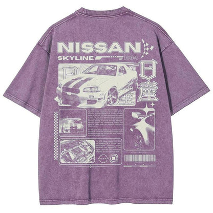 Vintage Skyline Sports Car Graphic Streetwear Tee