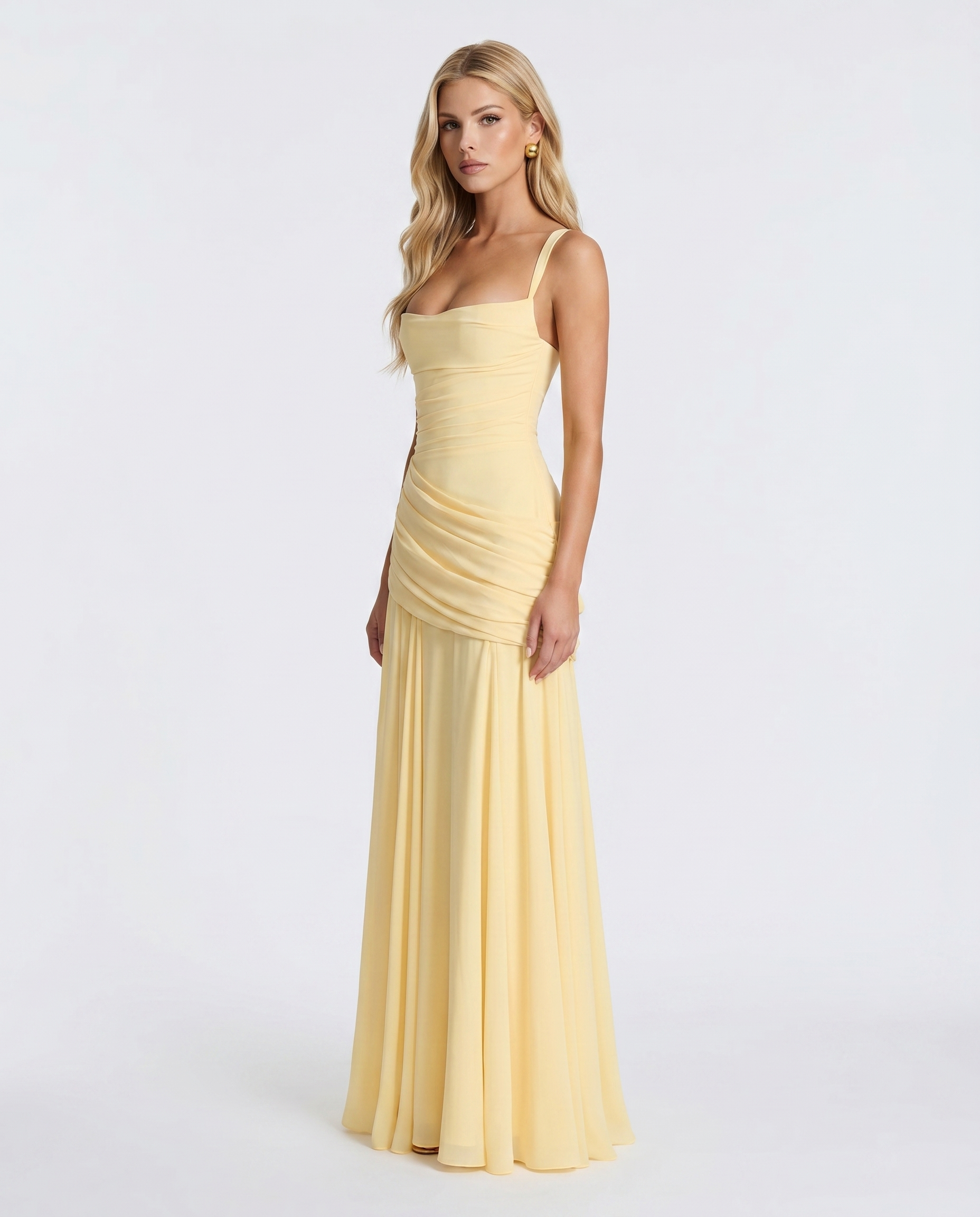 Golden Hour Ruched Maxi Dress