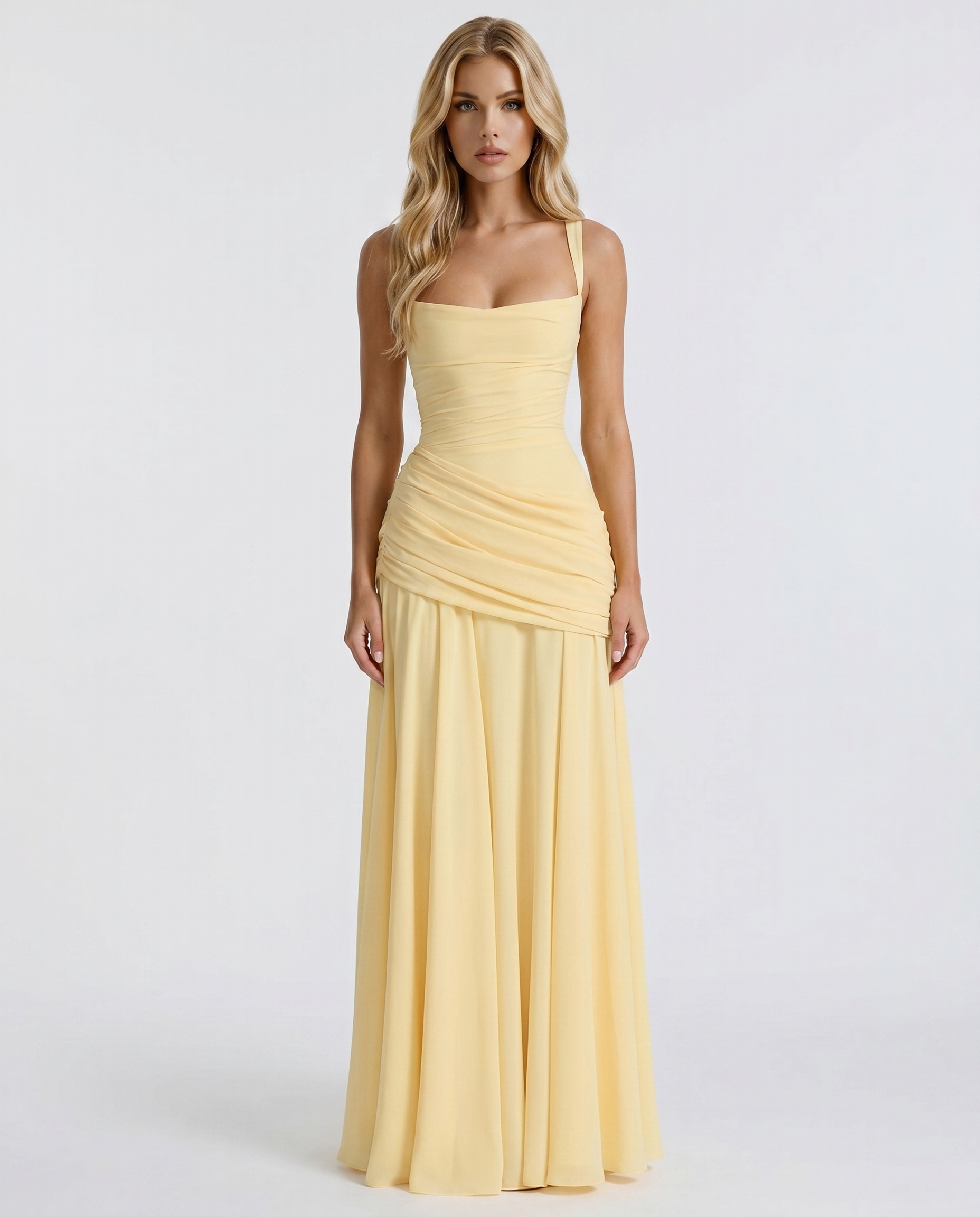 Golden Hour Ruched Maxi Dress